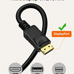 CableCreation DisplayPort to DVI Cable 6FT, Unidirectional DP to DVI Cable 1080P@60Hz Full HD, Gold-Plated DVI to DisplayPort Adapter Male to Male Compatible with Laptop, Monitor, Projector and More