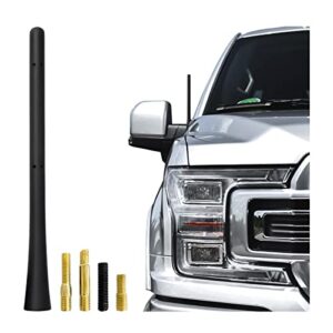 universal antenna mast for car roof, 7 inch flexible rubber am/fm radio antenna, auto replacement accessories with screws adapter, compatible for most car models with removable antenna (black)