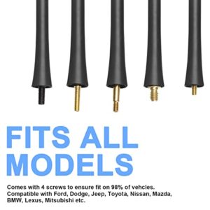 Universal Antenna Mast for Car Roof, 7 inch Flexible Rubber AM/FM Radio Antenna, Auto Replacement Accessories with Screws Adapter, Compatible for Most Car Models with Removable Antenna (Black)