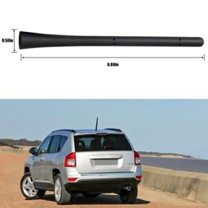 Universal Antenna Mast for Car Roof, 7 inch Flexible Rubber AM/FM Radio Antenna, Auto Replacement Accessories with Screws Adapter, Compatible for Most Car Models with Removable Antenna (Black)