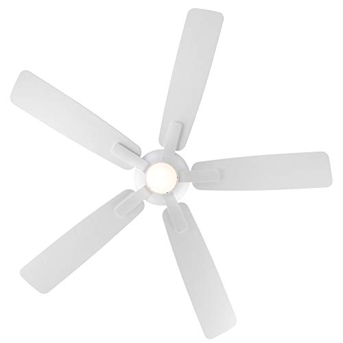 Mykonos Smart Indoor and Outdoor 5-Blade Ceiling Fan 60in Matte White with 3000K LED Light Kit and Remote Control works with Alexa, Google Assistant, Samsung Things, and iOS or Android App