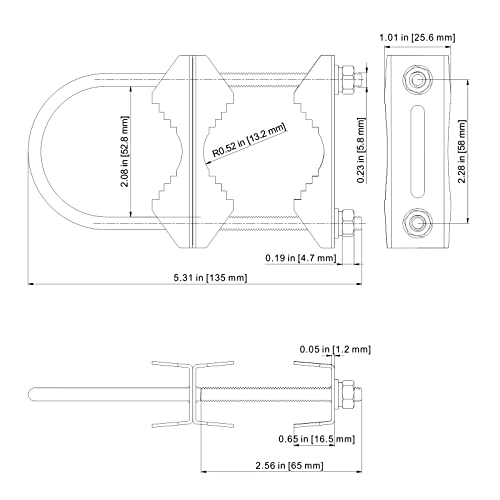 Aimeboost 2 PCS Stainless Steel Antenna Mount Clamp U-Bolt Mounting Hardware Antenna Mast Clamp V Jaw Bracket Accessories for TV CB Ham Outside Home Antenna Double Pipe-Mounting