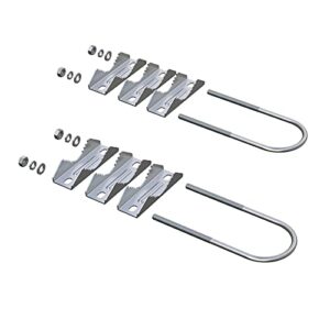 Aimeboost 2 PCS Stainless Steel Antenna Mount Clamp U-Bolt Mounting Hardware Antenna Mast Clamp V Jaw Bracket Accessories for TV CB Ham Outside Home Antenna Double Pipe-Mounting