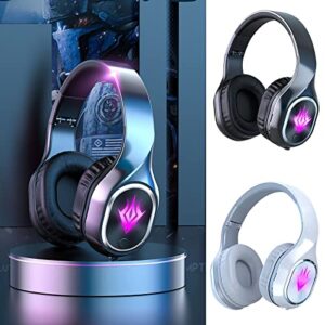t2 game music head-mounted bluetooth headphone, bluetooth 5.2 can support tf-card mode dual mode luminous headphone,9d surround hifi stereo sound, for sports, driving,fitness,for ios android (black)