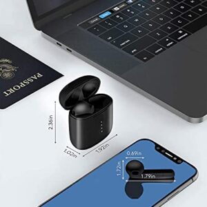 Wireless Earbuds Bluetooth 5.0 Headphones with Charging Case, IPX8 Waterproof, 3D Stereo Air Buds in-Ear Ear Buds Built-in Mic, Open Lid Auto Pairing for Android/Samsung/Apple iPhone - Black