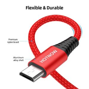 HOTNOW Short Micro USB Cable 1ft 3Pack, 12 inch Android Charger Cables Nylon Braided Fast Charging Cord for Samsung Galaxy S7 S6 S7 Edge S5,Note 5,PS4,Power Bank and More