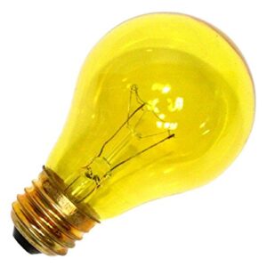 ledvance 11713 yellow sylvania incandescent 25w a19 125v light bulb, transparent finish, medium e26 base, 1 pack