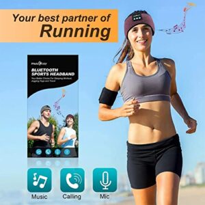 MUSICOZY Sleep Headphones Wireless Bluetooth Headband, Music Sports Sleeping Headband Headphones for Workout, Jogging, Yoga