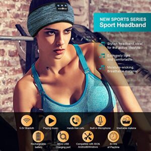 MUSICOZY Sleep Headphones Wireless Bluetooth Headband, Music Sports Sleeping Headband Headphones for Workout, Jogging, Yoga