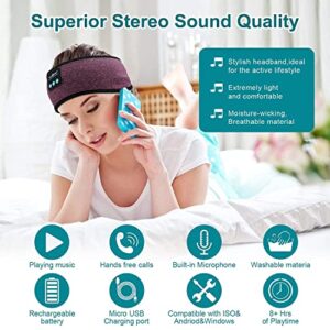 MUSICOZY Sleep Headphones Wireless Bluetooth Headband, Music Sports Sleeping Headband Headphones for Workout, Jogging, Yoga