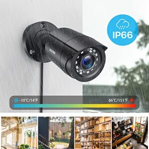 ZOSI H.265+ 8CH 5MP Lite Home Security Camera System Outdoor Indoor,5MP Lite CCTV DVR 8 Channel, 8pcs 1080P 1920TVL Surveillance Bullet Cameras,80ft Night Vision,Motion Alerts,Remote Access(No HDD)