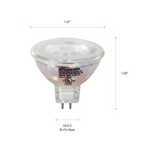 Sylvania LED Flood MR16 Light Bulb, 50W Equivalent, 7W Efficient, GU5.3 Bi-Pin Base, 35 Degree Angle, Dimmable, 2700K, Soft White - 1 Pack (41376)