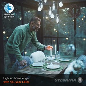 LEDVANCE Sylvania Reduced Eye Strain G25 Globe LED Light Bulb, 40W = 4.5W, 13 Year, Dimmable, Clear, 5000K, Daylight - 6 Pack (41240)