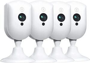 home security cameras 4pcs with 1080p night vision sound/motion detect, indoor cameras with phone app, surveillance ip cameras work with alexa, 2 way talk live video for baby monitor/pet/kids