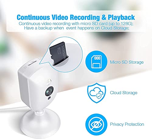 Home Security Cameras 4pcs with 1080P Night Vision Sound/Motion Detect, Indoor Cameras with Phone app, Surveillance IP Cameras Work with Alexa, 2 Way Talk Live Video for Baby Monitor/Pet/Kids