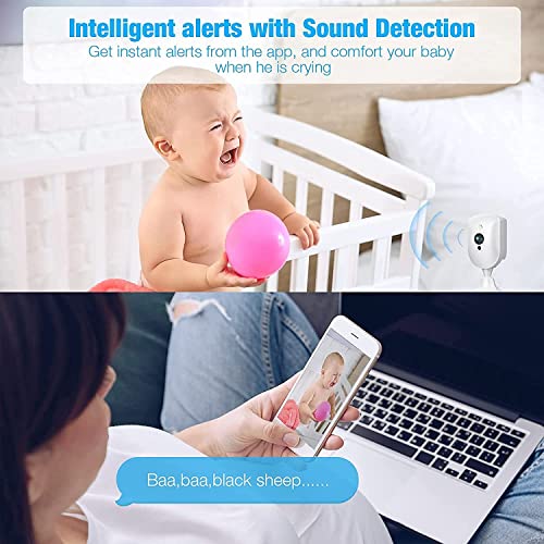 Home Security Cameras 4pcs with 1080P Night Vision Sound/Motion Detect, Indoor Cameras with Phone app, Surveillance IP Cameras Work with Alexa, 2 Way Talk Live Video for Baby Monitor/Pet/Kids