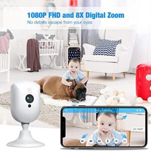 Home Security Cameras 4pcs with 1080P Night Vision Sound/Motion Detect, Indoor Cameras with Phone app, Surveillance IP Cameras Work with Alexa, 2 Way Talk Live Video for Baby Monitor/Pet/Kids