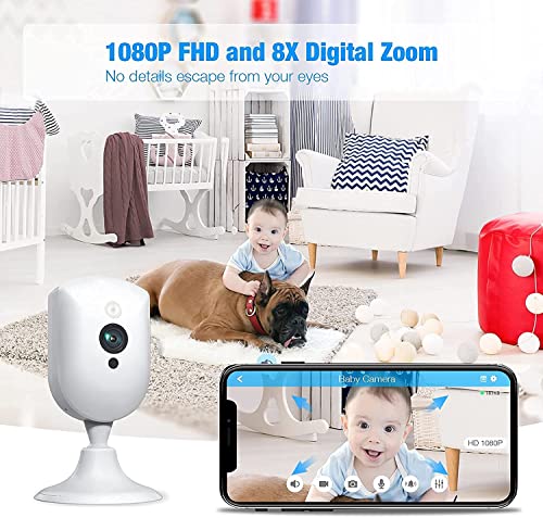 Home Security Cameras 4pcs with 1080P Night Vision Sound/Motion Detect, Indoor Cameras with Phone app, Surveillance IP Cameras Work with Alexa, 2 Way Talk Live Video for Baby Monitor/Pet/Kids