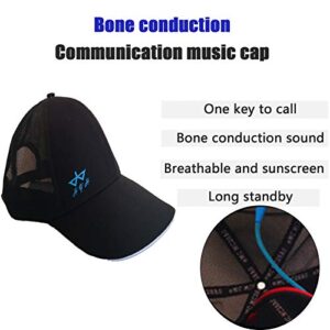 PTKU Bluetooth Music Cap with Stereo Speakers & Mic Hat,Bluetooth Cap, Bone Conduction Headset Baseball Mesh Cap for Men Women,Applicable Throughout The Year