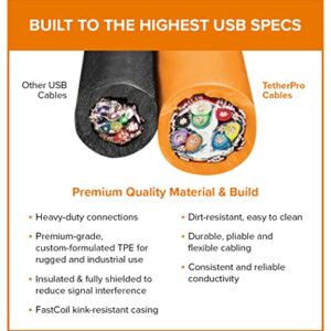 Tether Tools TetherPro USB-C to USB-C Cable | for Power Delivery, Fast Transfer and Connection Between Camera and Computer | High Visibility Orange | 3 Feet (.9 m)