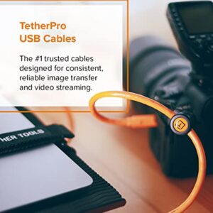 Tether Tools TetherPro USB-C to USB-C Cable | for Power Delivery, Fast Transfer and Connection Between Camera and Computer | High Visibility Orange | 3 Feet (.9 m)