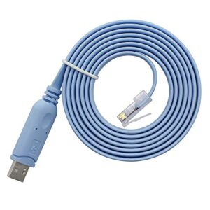 usb to rj45 console cable,5ft(1.5m) usb a male to rj45 male ftdi cisco console cable for routers, switches,serves and more.