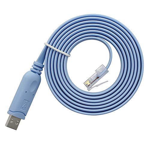 USB to RJ45 Console Cable,5FT(1.5M) USB A Male to RJ45 Male FTDI Cisco Console Cable for Routers, Switches,Serves and More.