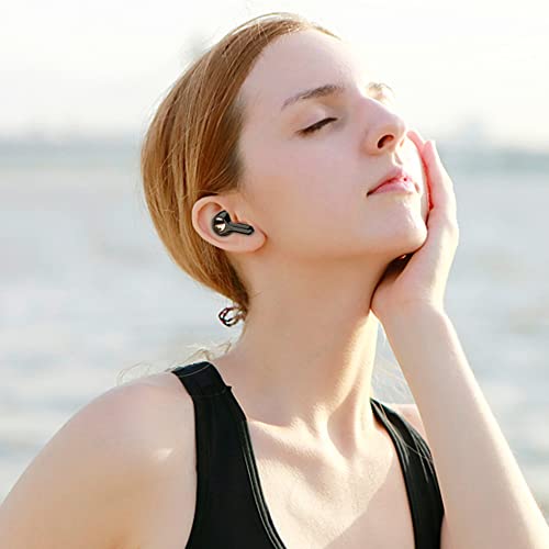 AXX Bluetooth Headphones True Wireless Earbuds Touch Control Waterproof in-Ear Earbuds with Mic for TV Smart Phone Computer Laptop Sports (White)