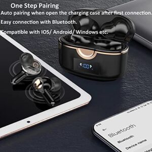 AXX Bluetooth Headphones True Wireless Earbuds Touch Control Waterproof in-Ear Earbuds with Mic for TV Smart Phone Computer Laptop Sports (White)