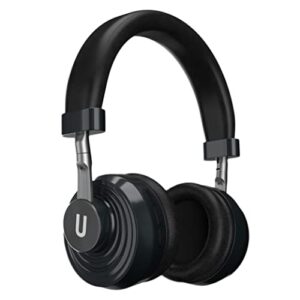 unosounds sport headset wireless bluetooth 5.0 headphones, aux jack 3.5mm, hands-free calls, tf card, on –ear model,radio feature (metallic black)