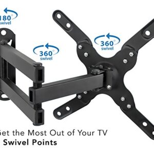 Mount-It! TV Wall Mount Monitor Bracket with Full Motion Articulating Tilt Arm, 15" Extension Arm Fits 17 19 20 22 23 24 26 27 28 29 30 32 35 37 39 42 47 LCD LED Displays up to VESA 200x200