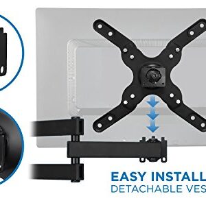 Mount-It! TV Wall Mount Monitor Bracket with Full Motion Articulating Tilt Arm, 15" Extension Arm Fits 17 19 20 22 23 24 26 27 28 29 30 32 35 37 39 42 47 LCD LED Displays up to VESA 200x200