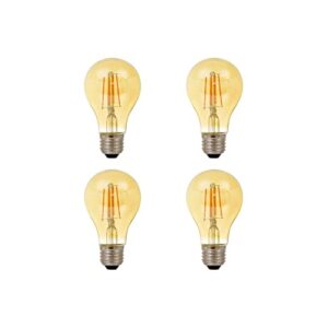 LEDVANCE Sylvania Vintage Filament LED Light Bulb, 60W = 6.5W, Dimmable, 13 Year, Amber Finish, 650 Lumens, 2175K, Amber Glow - 4 Pack (40063)