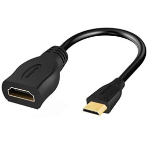 anbear mini hdmi to hdmi adapter, mini hdmi to hdmi cable 4k×2k for dslr camera,laptop, camcorder, tablet and graphics video card