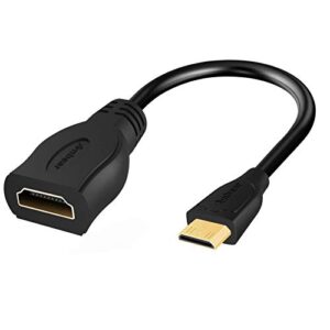 Anbear Mini HDMI to HDMI Adapter, Mini HDMI to HDMI Cable 4K×2K for DSLR Camera,Laptop, Camcorder, Tablet and Graphics Video Card