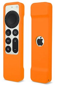 remote case for apple tv 4k siri remote 2021 2022 – auswaur silicone protective remote cover case compatible with apple tv 4k / hd siri remote 2021 2022 controller (2nd gen/3rd gen) – orange