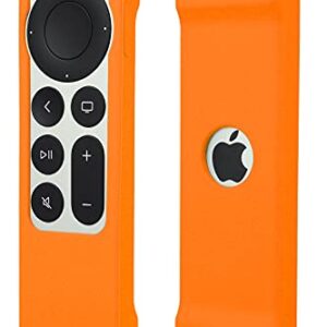 Remote Case for Apple TV 4K Siri Remote 2021 2022 - Auswaur Silicone Protective Remote Cover Case Compatible with Apple TV 4K / HD Siri Remote 2021 2022 Controller (2nd Gen/3rd Gen) - Orange