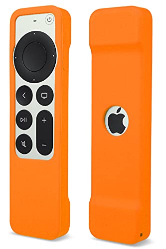 Remote Case for Apple TV 4K Siri Remote 2021 2022 - Auswaur Silicone Protective Remote Cover Case Compatible with Apple TV 4K / HD Siri Remote 2021 2022 Controller (2nd Gen/3rd Gen) - Orange