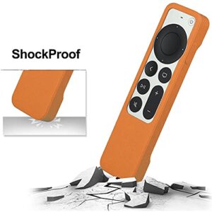 Remote Case for Apple TV 4K Siri Remote 2021 2022 - Auswaur Silicone Protective Remote Cover Case Compatible with Apple TV 4K / HD Siri Remote 2021 2022 Controller (2nd Gen/3rd Gen) - Orange