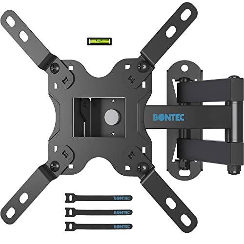 BONTEC Full Motion Articulating Arm TV Wall Mount for 13-43 Inch LED LCD OLED TVs, Tilt, Swivel & 360°Extension Rotation TV Monitor Wall Mount up to 44lbs, Max VESA 200x200mm, Bubble Level, Cable Ties