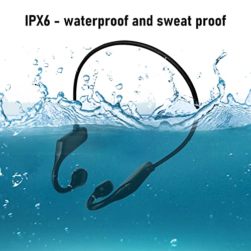 LILAJO Bluetooth Conduction Headphones - Open Ear Headphones - Bluetooth 5.2 Sports Wireless Earphones - Built-in Mic - IPX6 Sweat Resistant Headset for Running,Cycling