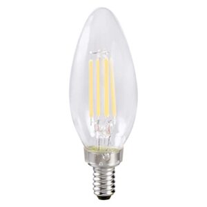 SYLVANIA LED TruWave Natural Series Décor B10 Light Bulb, 60W Equivalent Efficient 5.5W, Candelabra Base, Dimmable, Clear 2700K, Soft White - 2 Pack (40796)