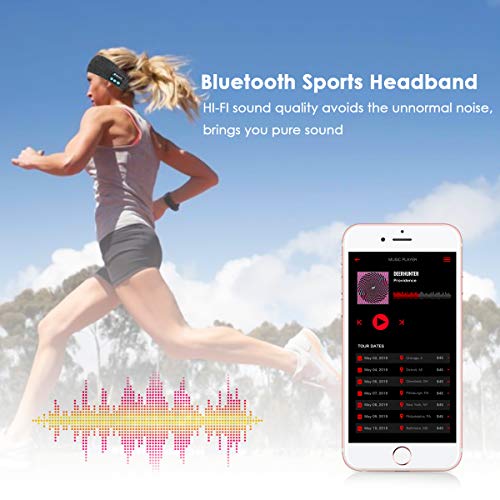 Sleeping Headband Bluetooth Wireless Headphones with Mic, Sleeping Headphones Music Headband, Ultra-Soft Headband for Side Sleepers Workout Running Jogging