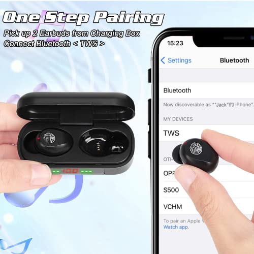 Wireless Earbuds Bluetooth 5.0 Headphones with Digital LED Display Charging Case Stereo Mini Earphones in Ear Headset Waterproof for LG Q Stylus