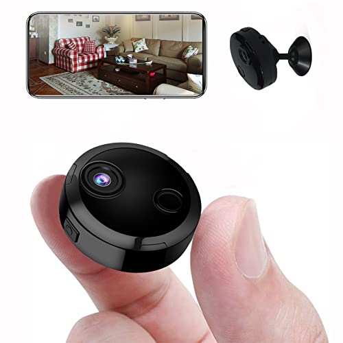 OUCAM Mini WiFi Spy Camera 1080P Video Recording Live Feed, Wireless Hidden Spy Cam Nanny Camera/Auto Night Vision/No Light Night Vision/Motion Activated Alarm(2023 Upgraded Phone APP)