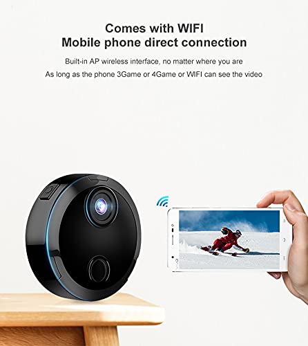 OUCAM Mini WiFi Spy Camera 1080P Video Recording Live Feed, Wireless Hidden Spy Cam Nanny Camera/Auto Night Vision/No Light Night Vision/Motion Activated Alarm(2023 Upgraded Phone APP)