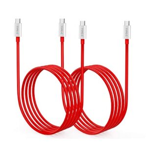 velogk warp charge 65 cable [2 pack] for oneplus 8t/9/9r/9 pro charging cable replacement, 65w[10v/6.5a] type-c to type-c warp charger adapter cord(6.6ft/2m)