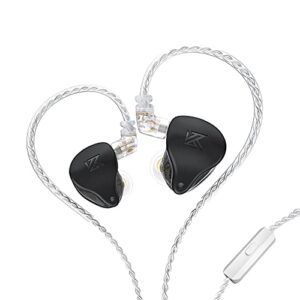 kz-ast in-ear monitors, 24ba top-level configuration hifi stereo earphones, lightweight noise isolating stage iem wired earbuds/headphones for musician audiophile (with mic, black)
