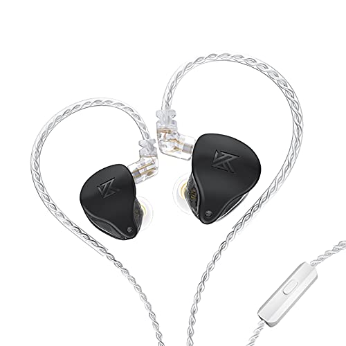 KZ-AST in-Ear Monitors, 24BA Top-Level Configuration HiFi Stereo Earphones, Lightweight Noise Isolating Stage IEM Wired Earbuds/Headphones for Musician Audiophile (with Mic, Black)