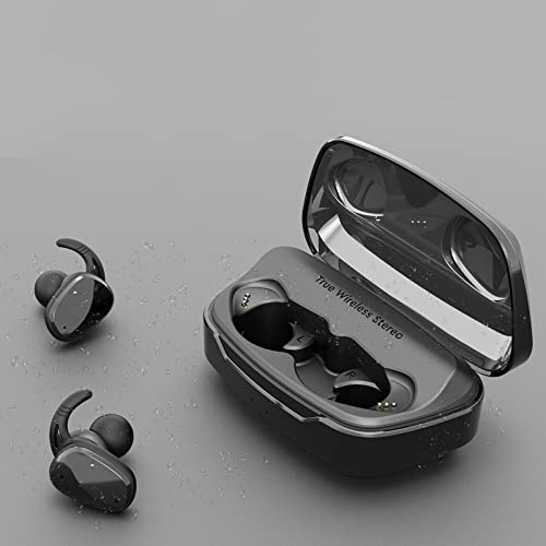 TWS Wireless Earbuds Sport with Earhooks Bluetooth Earbuds with Microphone Waterproof Wireless Ear Buds with Ear Hook for Casual Fitness Running Workout Headphones Gym Ear phones for Android iPhone